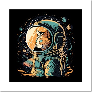 Cat Astronaut Posters and Art